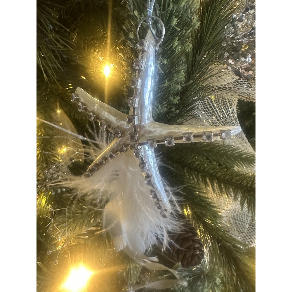 Regency‎ International 7" Jewel Starfish Feather Seashell Christmas Ornament